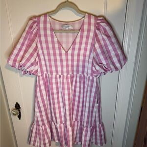 CROSBY by Mollie Burch Pink and White Checkered Dress